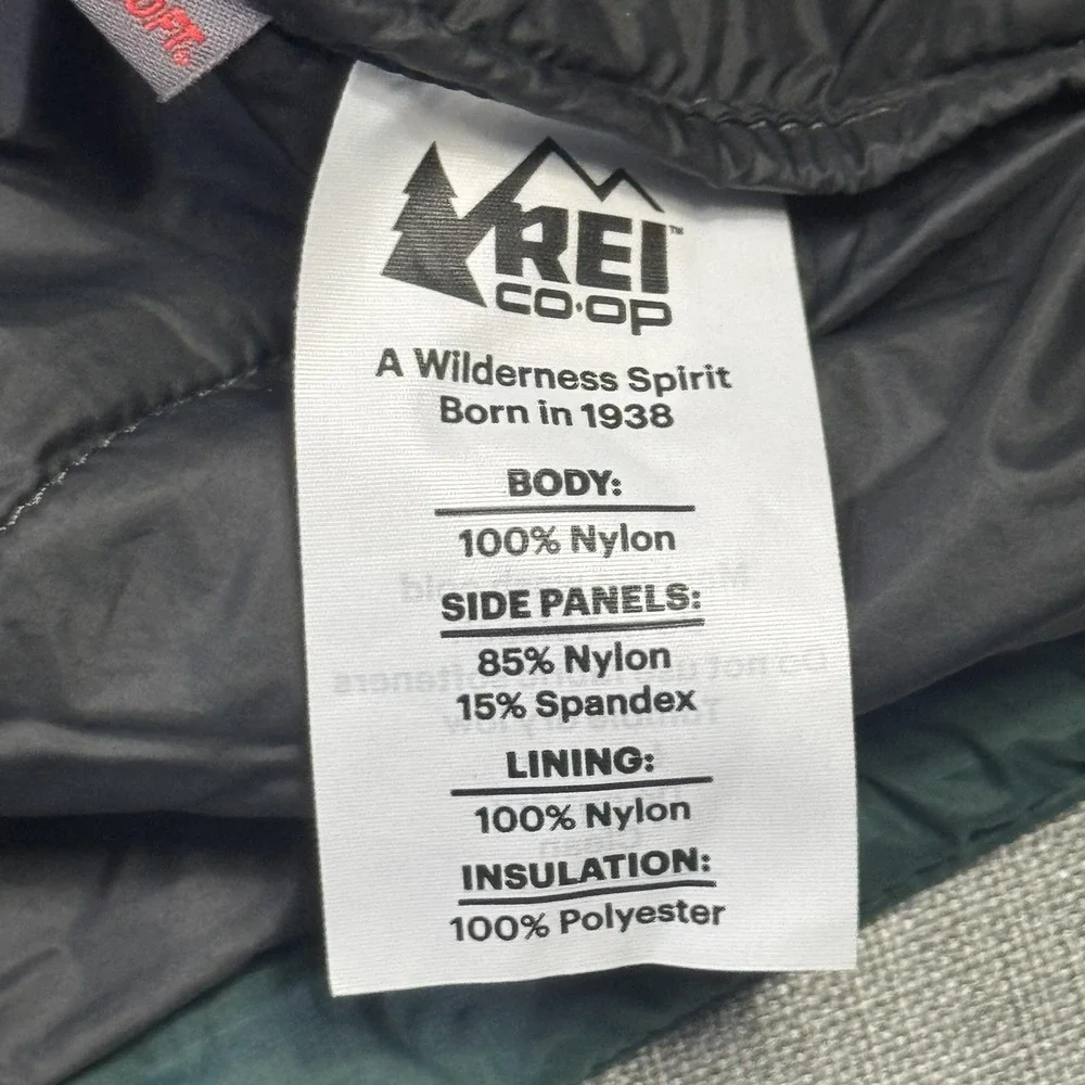 REI Co-Op Primaloft Jacket Mens XL Green Puffer Hooded Insulated Full Zip